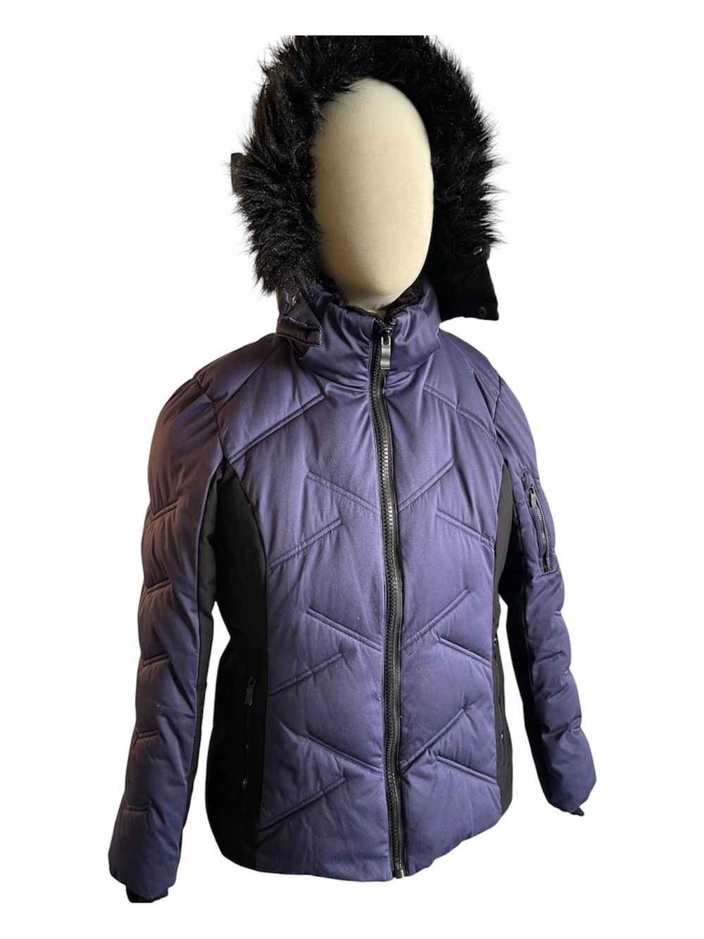 ZeroXposur Black Label winter ski Coat Jacket Purple Quilted removable Hood M